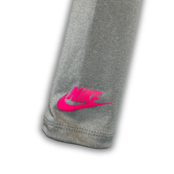 Girls' Nike Grey Leggings with Pink Logo - 3-4 Years (96-104 cm) - Picture 3 of 5